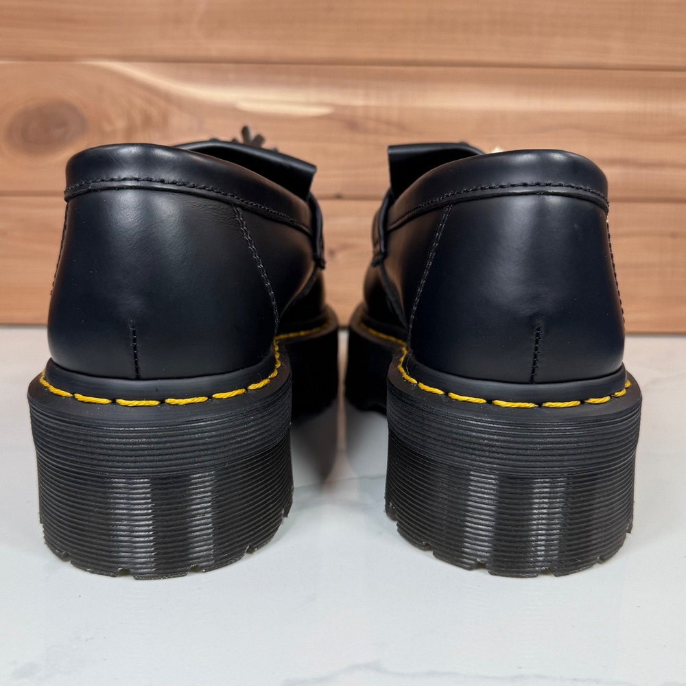 Dr Martens Women's Adrian Quad Black Leather Platform‎ Loafer Shoes size 9 - Picture 4 of 16